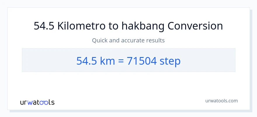 54.5 Kilometro patungong mga hakbang na conversion