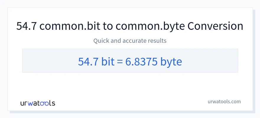 54.7 Bits 到 Bytes 轉換