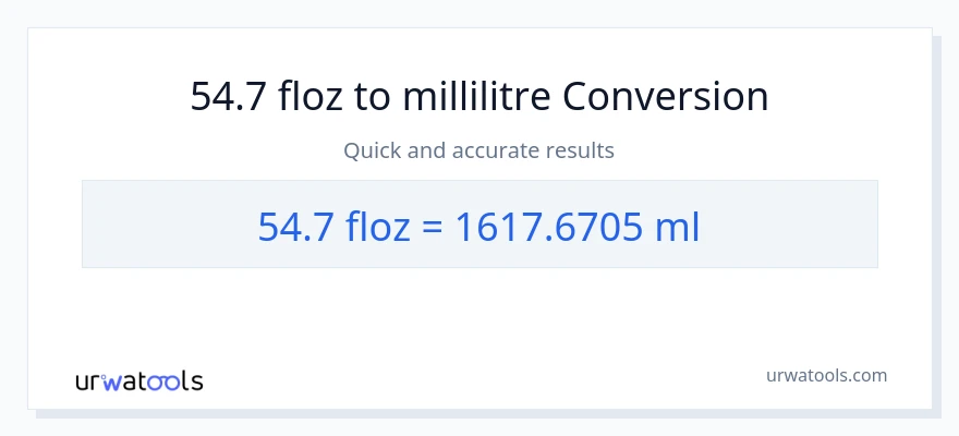Conversion 54.7 onces liquides vers millilitres