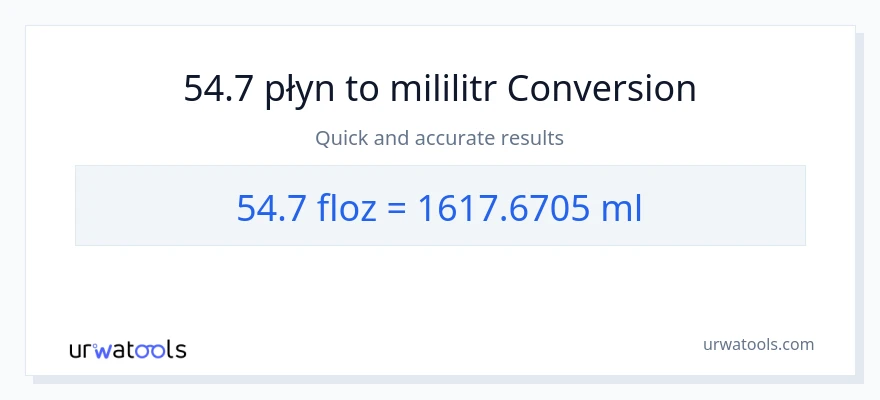 Konwersja 54.7 uncje płynu do mililitry