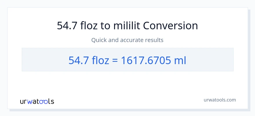 Chuyển đổi 54.7 ounce chất lỏng sang mililit