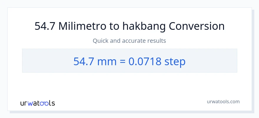 54.7 milimetro patungong mga hakbang na conversion