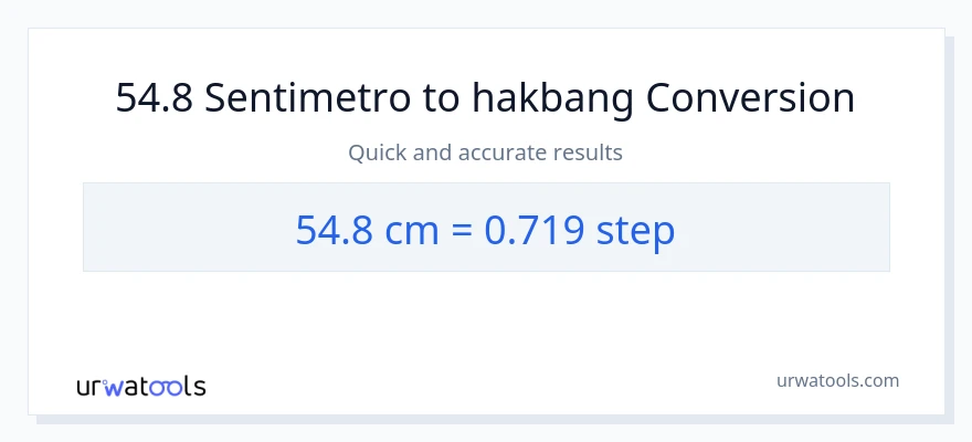 54.8 Mga Sentimetro patungong mga hakbang na conversion