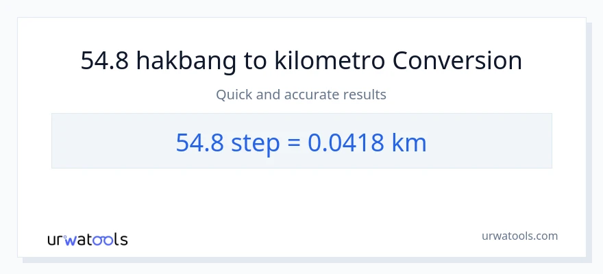 54.8 mga hakbang patungong Kilometro na conversion