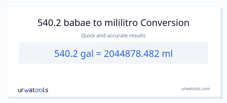 540.2 Mga galon patungong mga mililitro na conversion