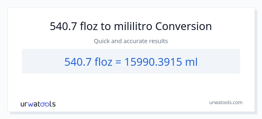 540.7 mga onsa ng likido patungong mga mililitro na conversion
