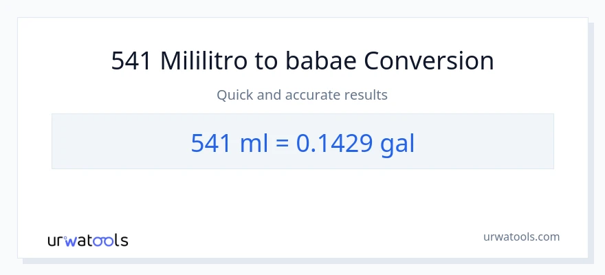 541 mga mililitro patungong Mga galon na conversion