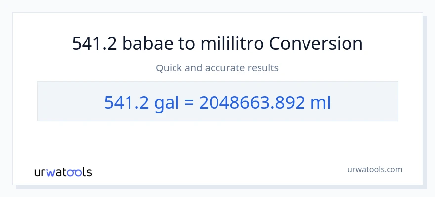 541.2 Mga galon patungong mga mililitro na conversion