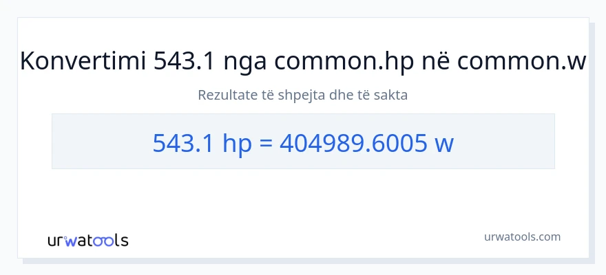 Konvertimi 543.1 kuajfuqi në vat