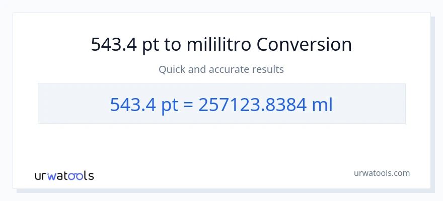 543.4 Pints patungong mga mililitro na conversion