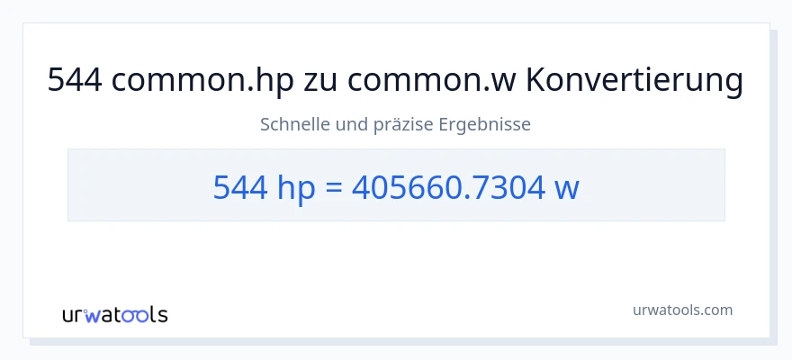544 PS zu Watt Umwandlung