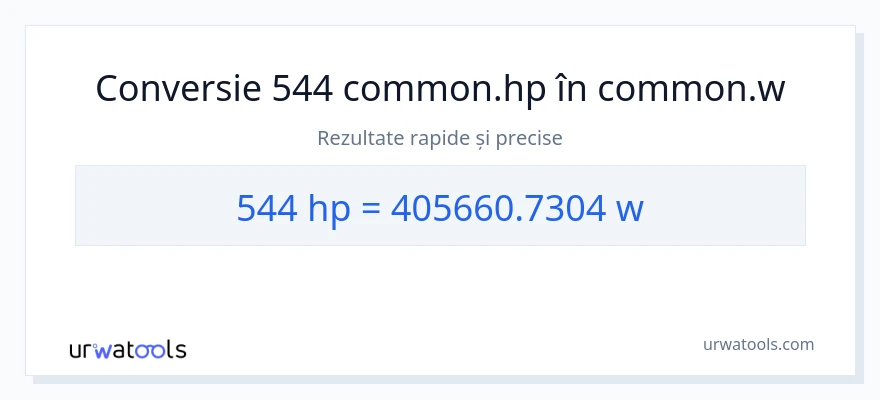 Conversie 544 cai putere la wați
