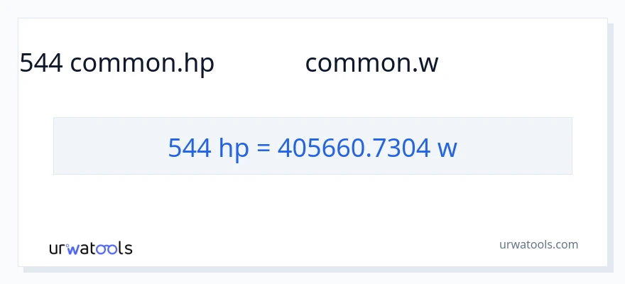 544 అశ్వశక్తి నుండి వాట్స్ కు మార్పిడి