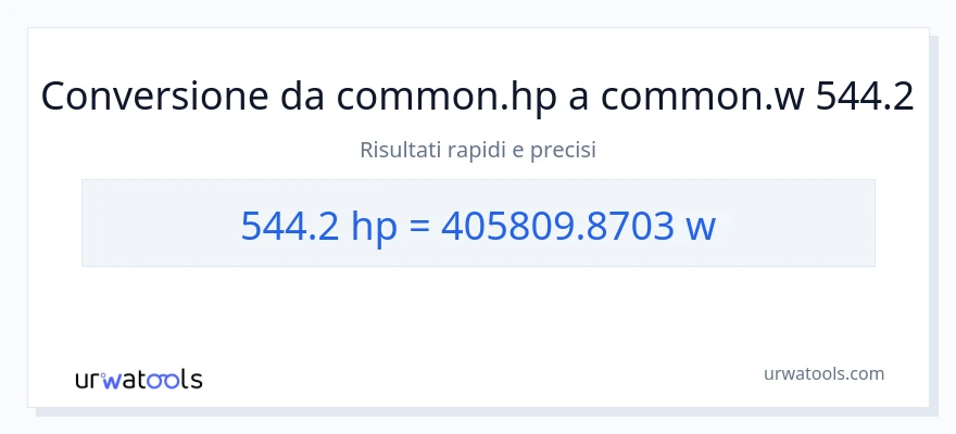 Conversione da 544.2 potenza a watt