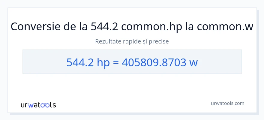 Conversie 544.2 cai putere la wați
