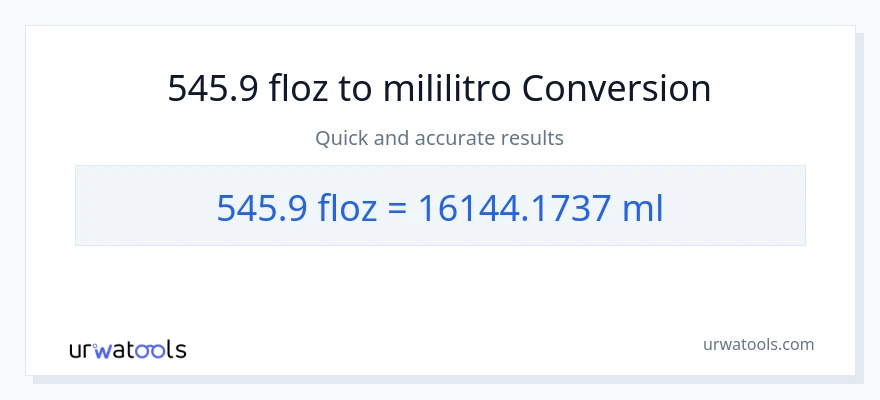 545.9 mga onsa ng likido patungong mga mililitro na conversion