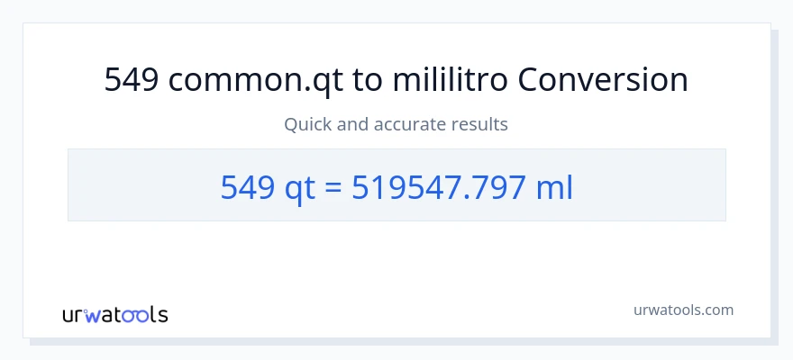 549 Quarts patungong mga mililitro na conversion