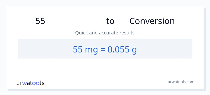 55 മില്ലിഗ്രാം ൽ നിന്ന് ഗ്രാം ലേക്ക് പരിവർത്തനം
