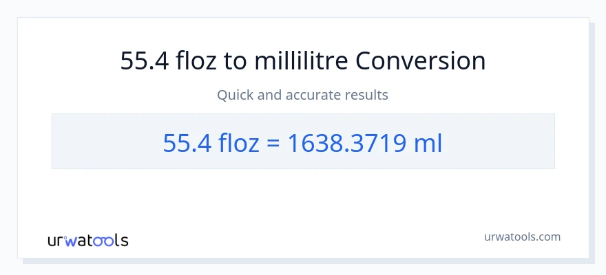 Conversion 55.4 onces liquides vers millilitres