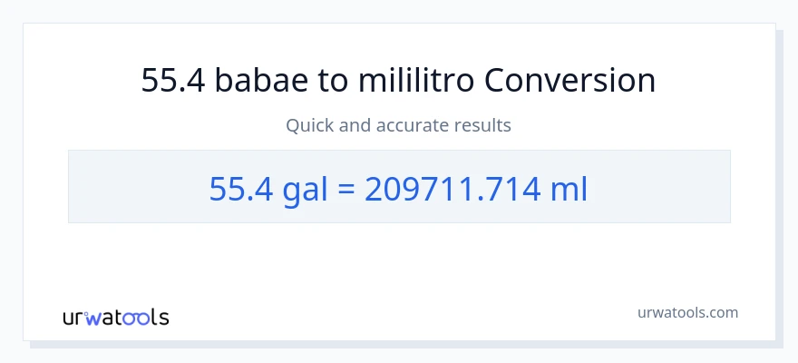 55.4 Mga galon patungong mga mililitro na conversion