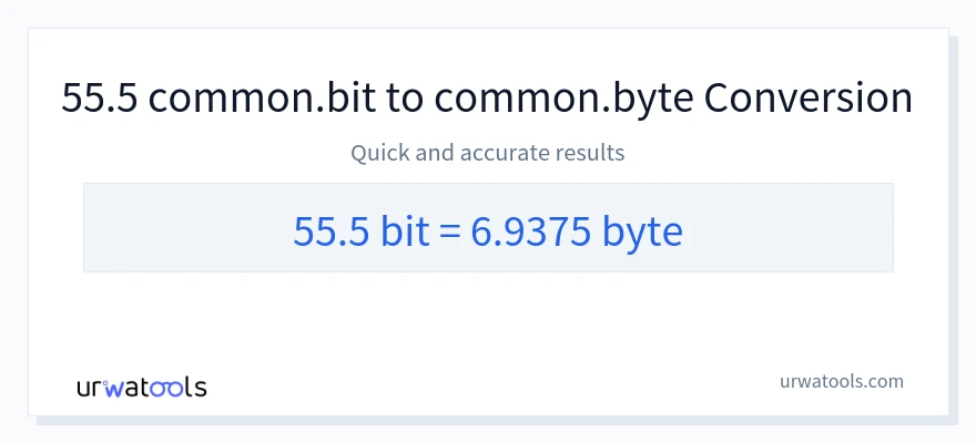 55.5 Bits 到 Bytes 轉換