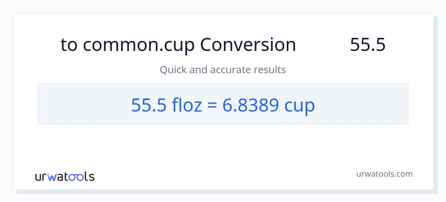 تبدیل 55.5 اونس مایع به فنجان‌ها