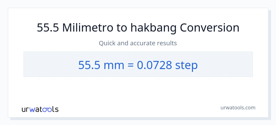 55.5 milimetro patungong mga hakbang na conversion