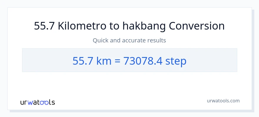 55.7 Kilometro patungong mga hakbang na conversion