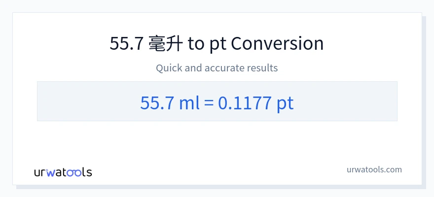 55.7 毫升 到 Pints 轉換