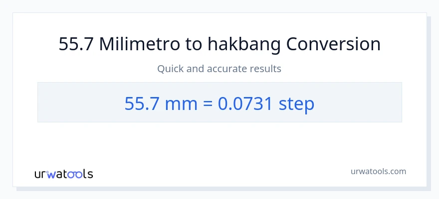 55.7 milimetro patungong mga hakbang na conversion