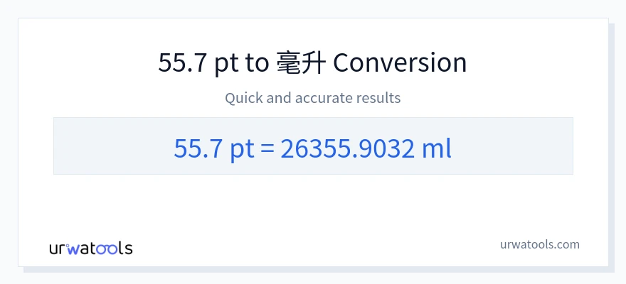 55.7 Pints 到 毫升 轉換