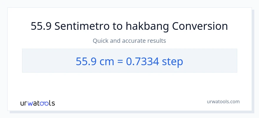 55.9 Mga Sentimetro patungong mga hakbang na conversion