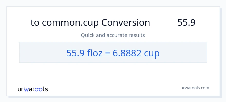 تبدیل 55.9 اونس مایع به فنجان‌ها