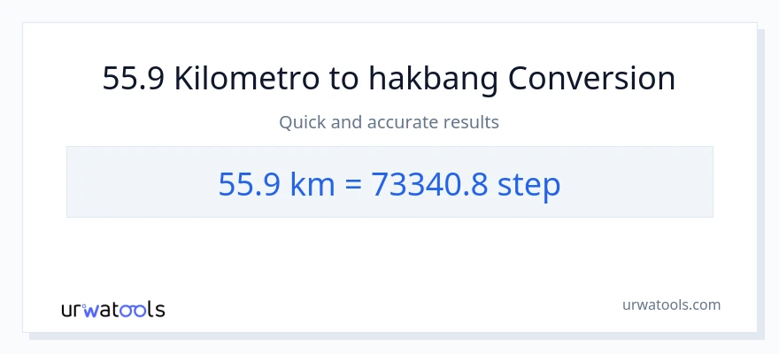 55.9 Kilometro patungong mga hakbang na conversion