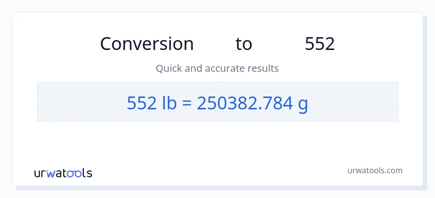 تبدیل 552 Lbs به گرم