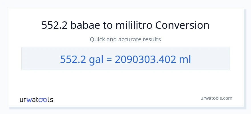552.2 Mga galon patungong mga mililitro na conversion