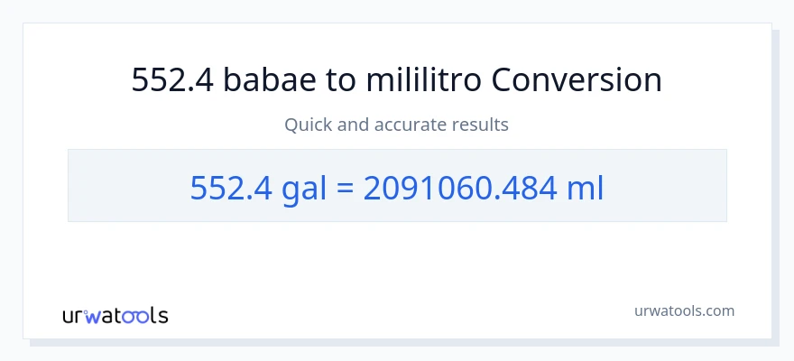 552.4 Mga galon patungong mga mililitro na conversion