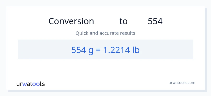 تبدیل 554 گرم به Lbs