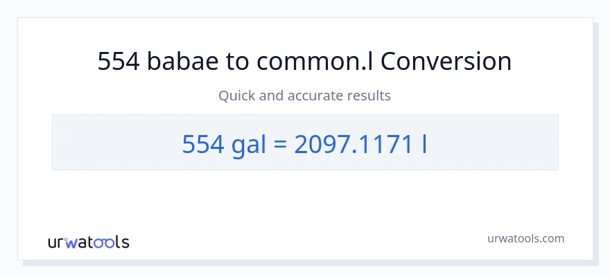 554 Mga galon patungong Liters na conversion