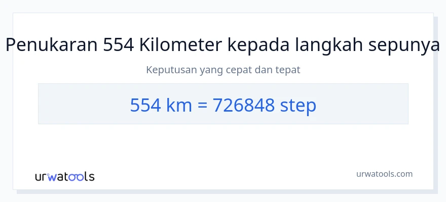 554 Kilometers to steps conversion