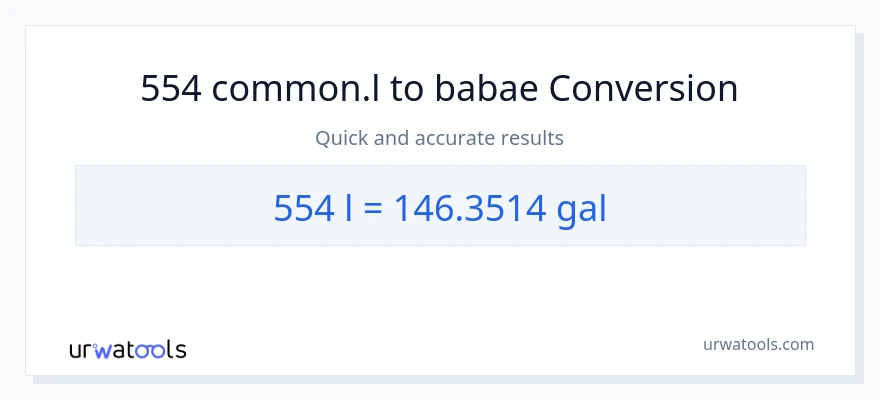 554 Liters patungong Mga galon na conversion
