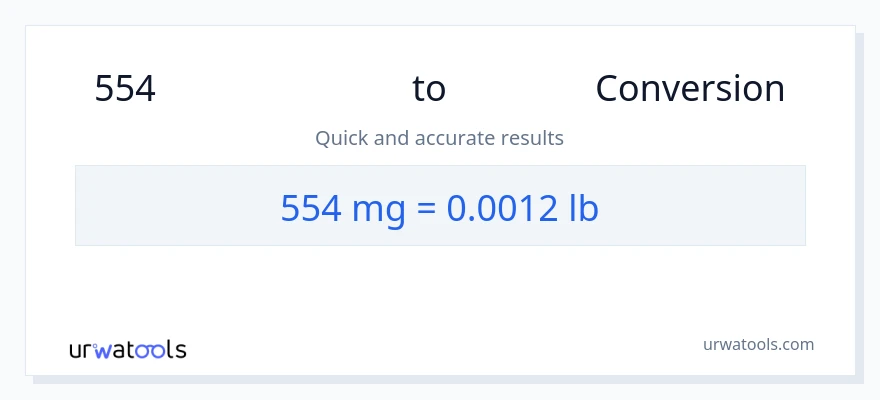 554 മില്ലിഗ്രാം ൽ നിന്ന് Lbs ലേക്ക് പരിവർത്തനം