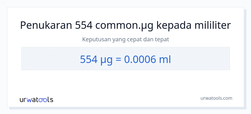 554 micrograms to milliliters conversion