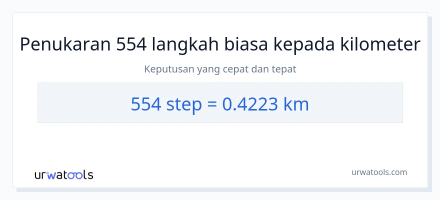 554 steps to Kilometers conversion