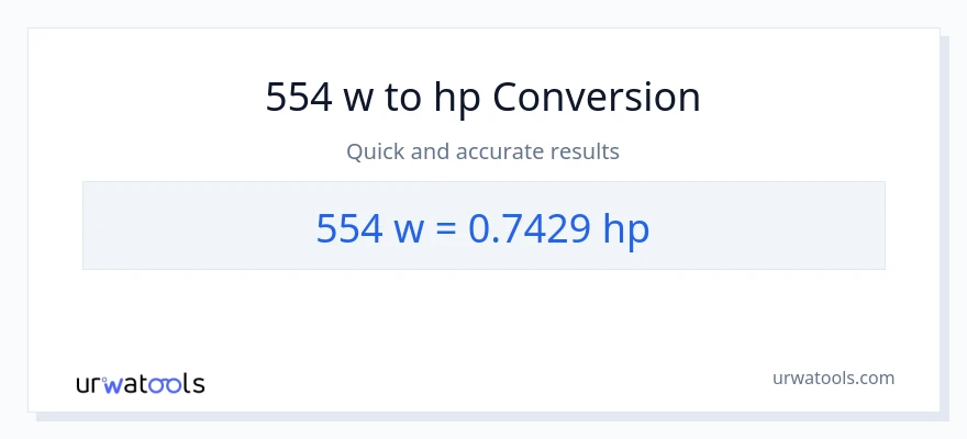 554 watts patungong lakas-kabayo na conversion