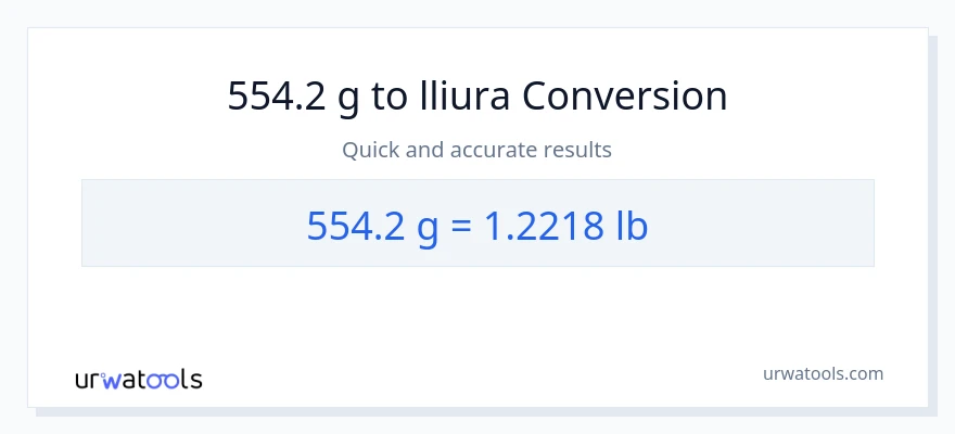 Conversió de 554.2 Grams a Lbs