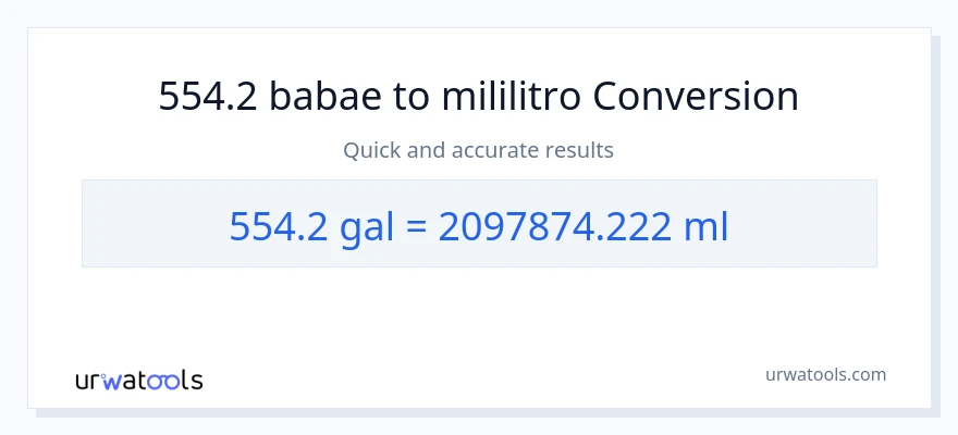554.2 Mga galon patungong mga mililitro na conversion