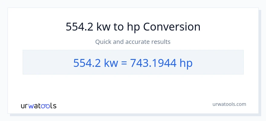 554.2 kilowatts patungong lakas-kabayo na conversion