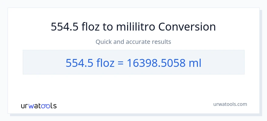 554.5 mga onsa ng likido patungong mga mililitro na conversion