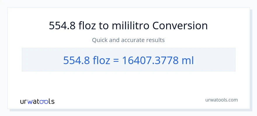 554.8 mga onsa ng likido patungong mga mililitro na conversion